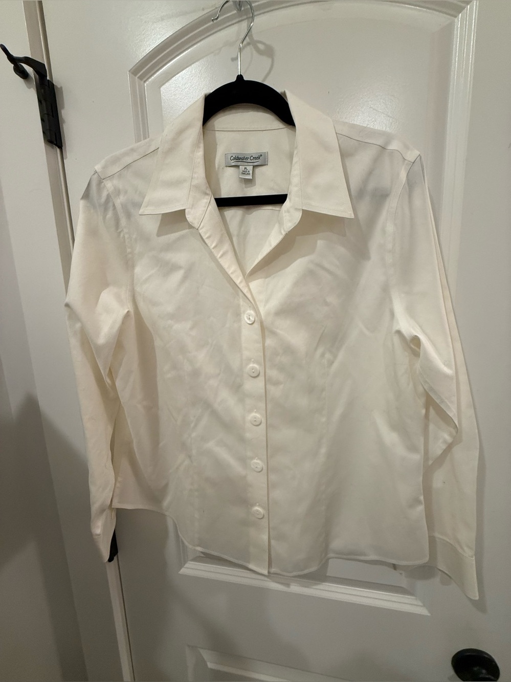 Coldwater Creek Cream Button-Up Shirt